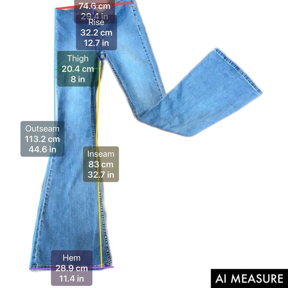 Free People Penny Pull-On Flare Jeans Light Wash High Rise Stretch Size 28 - Picture 4 of 7